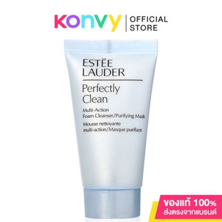 Estee Lauder Perfectly Clean Multi-Action Foam Cleanser/Purifying Mask 30ml เอสเต ลอเดอร์ โฟมหนานุ่มทำความสะอาดล้ำลึก หรือเป็นมาสก์ช่วยทำความสะอาดผิว.