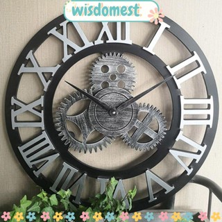 Wisdomest นาฬิกาแขวนผนัง 3D ใช้แบตเตอรี่ สไตล์วินเทจ มินิมอล สําหรับตกแต่งบ้าน ห้องนั่งเล่น