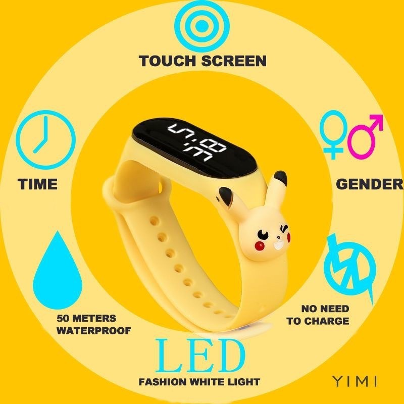 นาฬิกาข้อมือดิจิทัล LED กันน้ํา ลายการ์ตูนสไปเดอร์แมน ปิกาจู 50 สไตล์ เหมาะกับของขวัญ สําหรับเด็กผู้ชาย และเด็กผู้หญิง