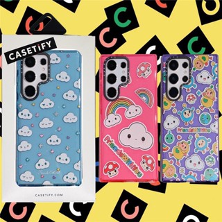 CASETIFY เคสโทรศัพท์มือถือ TPU นิ่ม กันกระแทก ลายก้อนเมฆสายรุ้ง พร้อมกล่องบรรจุ สําหรับ Samsung Galaxy S23 Ultra Plus S22 Ultra