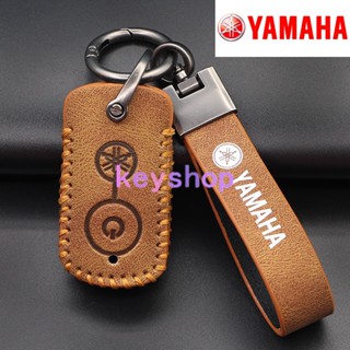 เคสกุญแจรถจักรยานยนต์ แบบหนัง 2 ปุ่ม สําหรับ Yamaha AEROX NVX155 AEROX NVX155 QBIX JAUNS XMAX300