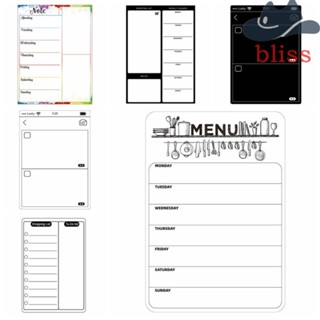 Bliss สติกเกอร์แม่เหล็กติดตู้เย็น แพลนเนอร์รายสัปดาห์ INS Grocery LIST Whiteboard TO DO LIST