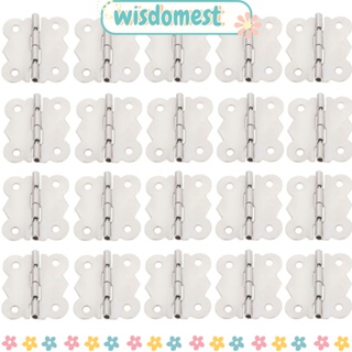 Wisdomest บานพับไม้อัลลอย สีเงิน ทนทาน สําหรับตู้ บานพับตู้ กล่องไม้ 20 ชิ้น