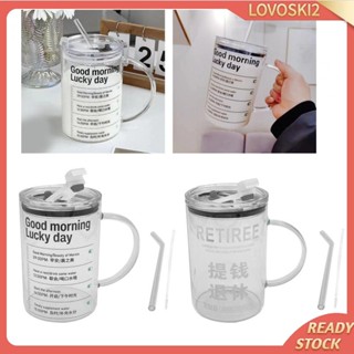 [Lovoski2] แก้วมัก พร้อมหลอดดูดน้ํา 1 ลิตร สําหรับดื่มกาแฟ นม เครื่องดื่ม ของขวัญวันเกิด