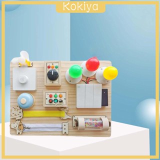 [Kokiya] บอร์ดไม้ พร้อมสวิตช์ไฟ LED DIY ของเล่นสําหรับเด็ก