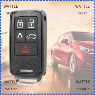 Wattle รีโมตกุญแจรถยนต์ ชิป ID46 KR55WK49264 433Mhz 5 ปุ่ม แบบเปลี่ยน สําหรับ Volvo XC60 S60 S60L V40 V60 S80 XC70