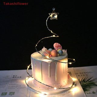 (Takashiflower) กรอบคริสตัล ทรงกลม สีทอง สีเงิน สําหรับตกแต่งเค้ก 1 ชิ้น