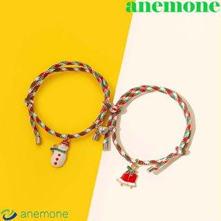 Anemone สร้อยข้อมือแม่เหล็ก รูปซานตาคลอส กวาง คริสต์มาส สร้างสรรค์ เครื่องประดับแฟชั่น ของขวัญคริสต์มาส