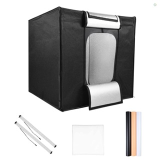 Audioworld กล่องไฟซอฟท์บ็อกซ์ LED 80x80x80 ซม. 31x31x31 นิ้ว หรี่แสงได้ 5600K 270 ชิ้น พร้อมฉากหลัง 3 ชิ้น สําหรับสตูดิโอถ่ายภาพ