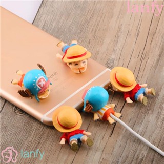 Lanfy ตัวถนอมสายชาร์จ Usb ลายการ์ตูนลิง D Luffy สําหรับโทรศัพท์มือถือ