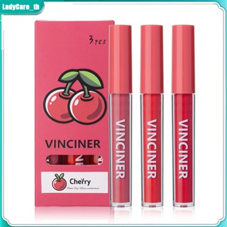 Vinciner ลิปกลอส เนื้อแมตต์ กันน้ํา กันเหงื่อ ให้ความชุ่มชื้น ติดทนนาน 3 ชิ้น