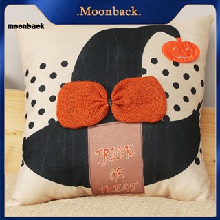 &lt;moonback&gt; ปลอกหมอน ผ้าลินิน พิมพ์ลายแมงมุม แม่มด ฮาโลวีน มีซิป ซ่อนได้ สําหรับตกแต่งโซฟา ห้องนอน ปาร์ตี้