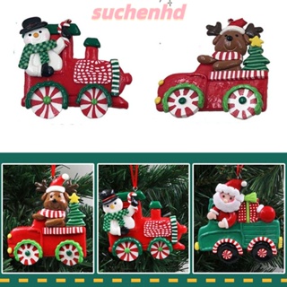 Suchenhd เครื่องประดับคริสต์มาส รูปกวางเอลก์ สโนว์แมน สําหรับแขวนตกแต่งบ้าน 3 ชิ้น