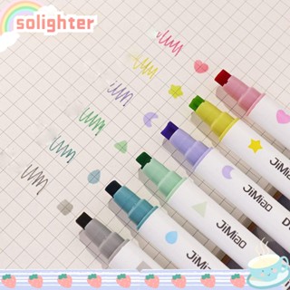 Solighter ปากกาไฮไลท์ แบบสองหัว 6 สี ต่อชุด สําหรับวาดภาพ