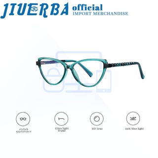 JIUERBA แว่นตา กรอบโลหะ ทรงสามเหลี่ยม ป้องกันรังสียูวี ป้องกันแสงสีฟ้า สไตล์ยุโรป และอเมริกา แฟชั่นสําหรับผู้ชาย และผู้หญิง