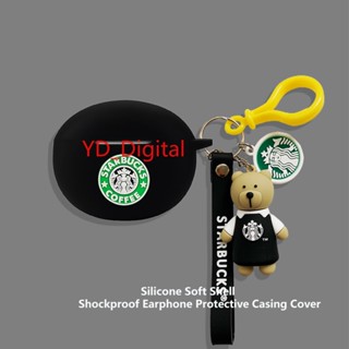 เคสหูฟัง ซิลิโคนนิ่ม กันกระแทก ลายการ์ตูน Starbucks พร้อมจี้พวงกุญแจ สําหรับ Realme Buds T300 Air 5 Pro