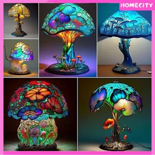 [Ready] [Ready] Colorful Mushroom Table Lamp Decoration Design Home Resin Craft Mushroom Lamp Home Courtyard Design Ornaments