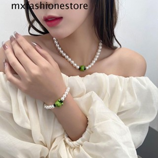 Mxfashione สร้อยคอโซ่ จี้รูปการ์ตูนกบ ผึ้ง ปลาวาฬ ปลาวาฬ ไข่มุก สไตล์เกาหลี เรียบง่าย หวานแหวว