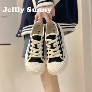  Jellly Sunny  รองเท้าผ้าใบผู้หญิง พื้นหนา ใส่สบาย สไตล์เกาหลี รองเท้าแฟชั่นผู้หญิง มีความนุ่มนวล 2023 ใหม่ FYD2390RK8 37Z230911