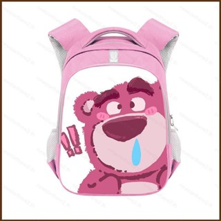 Ns2 Lotso กระเป๋าเป้สะพายหลัง ความจุขนาดใหญ่ พิมพ์ลายหมีสตรอเบอร์รี่ ระบายอากาศ แฟชั่นสําหรับนักเรียนหญิง