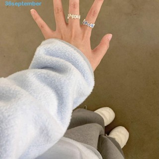 September แหวนอัลลอย รูปดาว ทรงเรขาคณิต เปิด Y2K สไตล์เกาหลี สร้างสรรค์ เครื่องประดับ สําหรับผู้หญิง