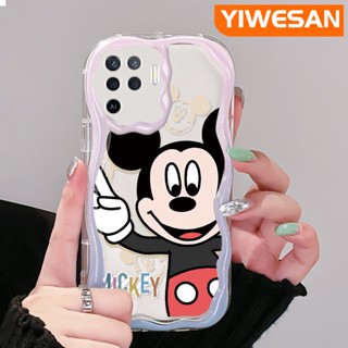 เคสโทรศัพท์มือถือ ซิลิโคนใส กันกระแทก ลายการ์ตูนมิกกี้เมาส์น่ารัก สีครีม สําหรับ OPPO A94 4G F19 Pro Reno 5F Reno 5 Lite