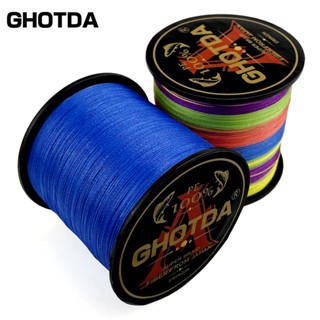 Ghotda สายเอ็นตกปลา PE แบบถัก 500 ม. 1000 ม. 4 เส้น 10-80LB ความแข็งแรงสูง ทนต่อการสึกหรอ