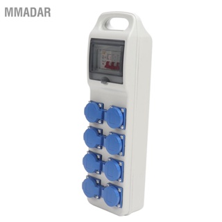 MMADAR อุตสาหกรรมซ็อกเก็ตกล่อง 8 Way IP65 กันน้ำแบบพกพาซ็อกเก็ตกล่องกระจาย Leakage Circuit Breaker 200-250VAC