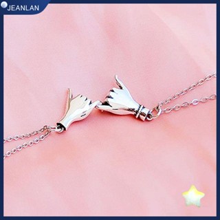 Jeanlan 2 ชิ้น คําสัญญา Pinky สร้อยคอคู่ แฟชั่นวันเกิด วันวาเลนไทน์ คู่รัก จี้