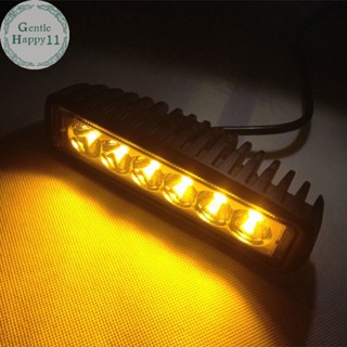 Gentlehappy หลอดไฟตัดหมอก Led 6 ดวง 18W สีเหลือง สําหรับรถยนต์ รถบรรทุกออฟโร้ด