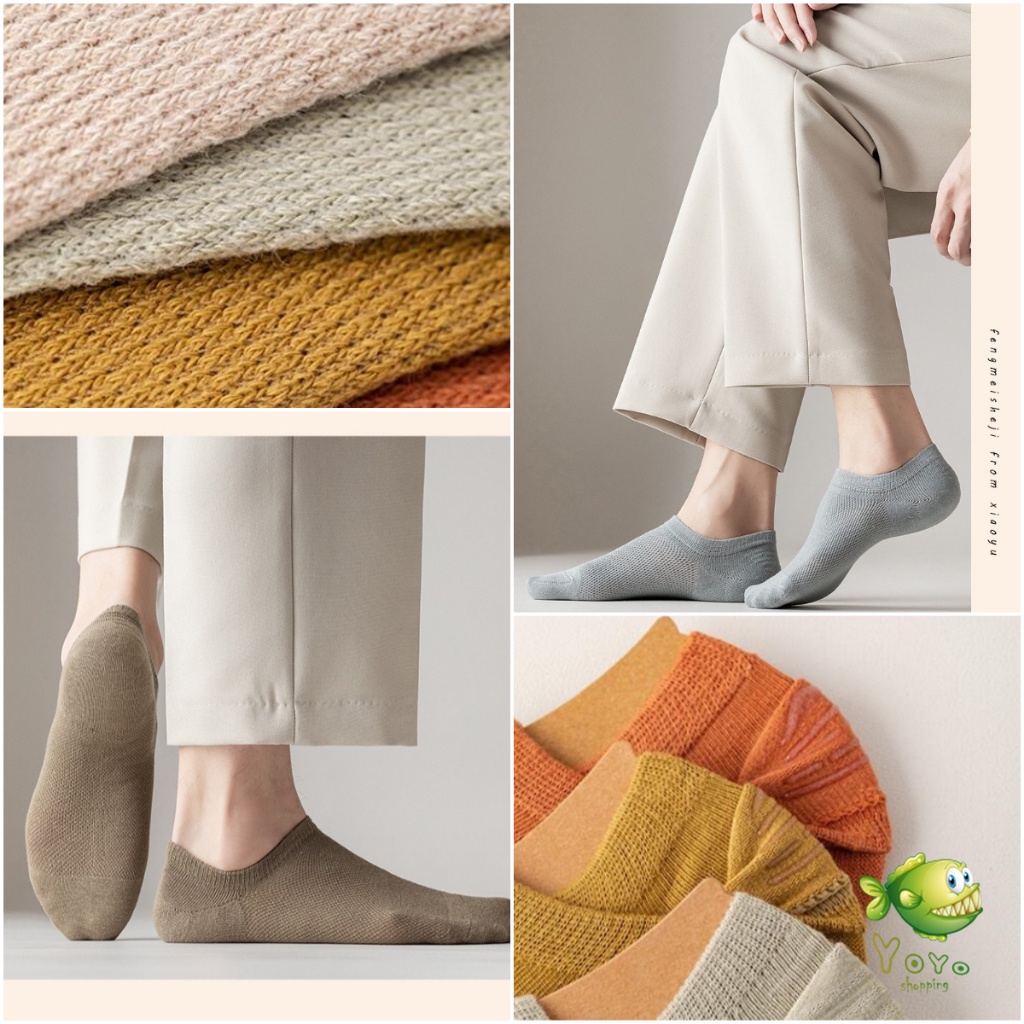 YOYO ถุงเท้า ขนาดใหญ่พิเศษ 39-44 ถุงเท้าข้อสั้นผู้ชาย รูปที่ 8