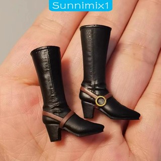 [Sunnimix1] รองเท้าบูทส้นสูง สเกล 1:12 สําหรับตุ๊กตา 6 นิ้ว