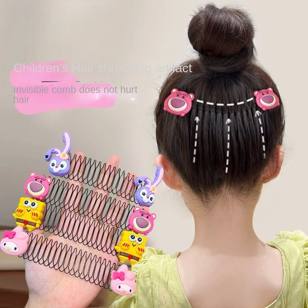 หวีสับผมหน้าม้า แบบมองไม่เห็น เครื่องประดับผม สําหรับเด็กผู้หญิง
