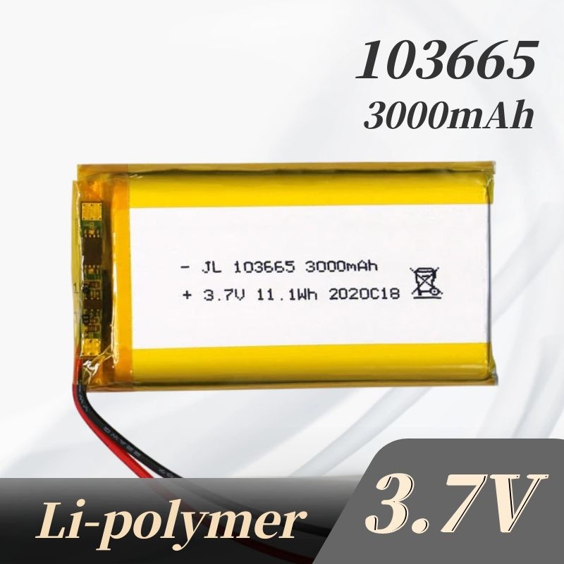 103665 Lithium Polymer Battery 3.7V 3000mAh Jst PH 2.0mm 2pin Plug ForShip Model Excavator Large Cap