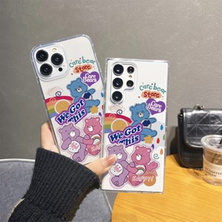 เคสโทรศัพท์มือถือเจลนิ่ม ลายก้อนเมฆ หมี สีรุ้ง สําหรับ Samsung Galaxy A53 A53 A33 A23 A13 A72 A52 A42 A32 A22 A71 A51 A30 A50