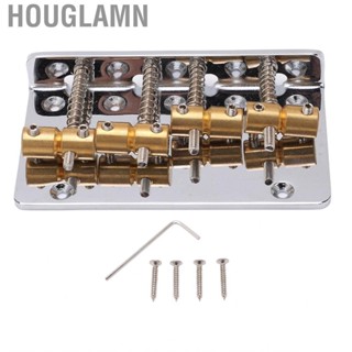 Houglamn 4 String Bass Bridge Assembly Guitar Saddle Silver High Hardness for Music Class