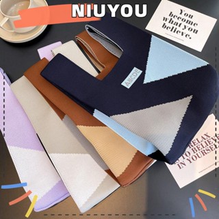 Niuyou กระเป๋าช้อปปิ้งกระเป๋าถักผ้า / นำมาใช้ใหม่สำหรับผู้หญิง