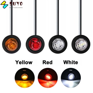 Suyo หลอดไฟแสดงสถานะ 12V 24V กันน้ํา สีขาว สีแดง สีเหลือง สําหรับรถยนต์ รถบรรทุก รถพ่วง 10 ชิ้น