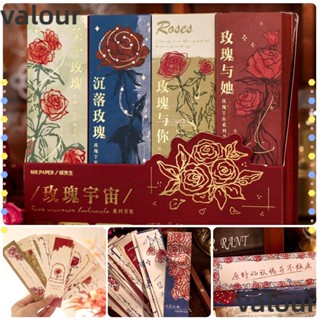 Valour ที่คั่นหนังสือ ลายดอกกุหลาบ สไตล์เรโทร 30 ชิ้น ต่อกล่อง