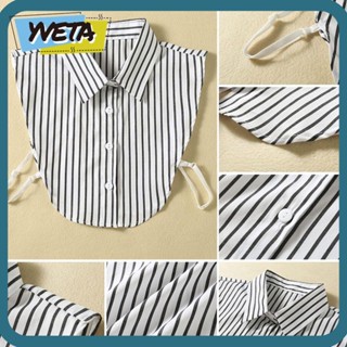 Yveta เสื้อเชิ้ตคอปกปลอม ถอดออกได้ สไตล์คลาสสิก สําหรับผู้หญิง