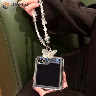 Jiehui เคสโทรศัพท์มือถือ ลายผีเสื้อ สามชิ้น สําหรับ Samsung Z Flip5 Z Flip4 Z Flip3