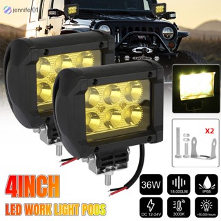 Jen ฝาครอบไฟตัดหมอก Led 3000k 18000lm 4 นิ้ว สําหรับรถบรรทุก Suv 4wd 2 ชิ้น