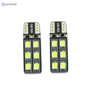 Jen อะไหล่หลอดไฟ Led T10 W5w กว้าง 2835-12smd 1 คู่