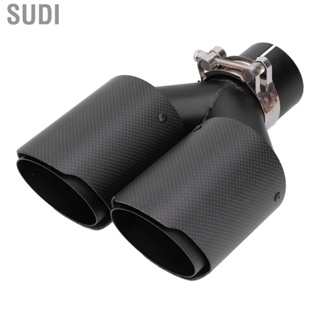 Sudi Matte Carbon Fiber Dual Outlet Exhaust Tips Universal Black Tail Pipes for 58mm-60mm Car Accessories