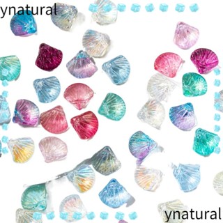 Ynatural ลูกปัดหอยเชลล์ใส คละสี 0.3x0.39 นิ้ว สําหรับตกแต่งสร้อยคอ DIY 100 ชิ้น