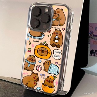 เคสโทรศัพท์มือถือใส แบบนิ่ม ลายการ์ตูนหมีบราวน์ กันกระแทก สําหรับ iPhone 15promax 14promax 15 14 13 12 11 pro max 13promax xr xsmax 7 8 plus 14plus 13pro