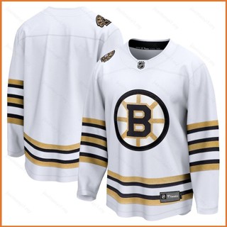 Fb 2023-2024 เสื้อกีฬาแขนยาว ลาย NHL Boston Bruins Away Jersey สีขาว พลัสไซซ์