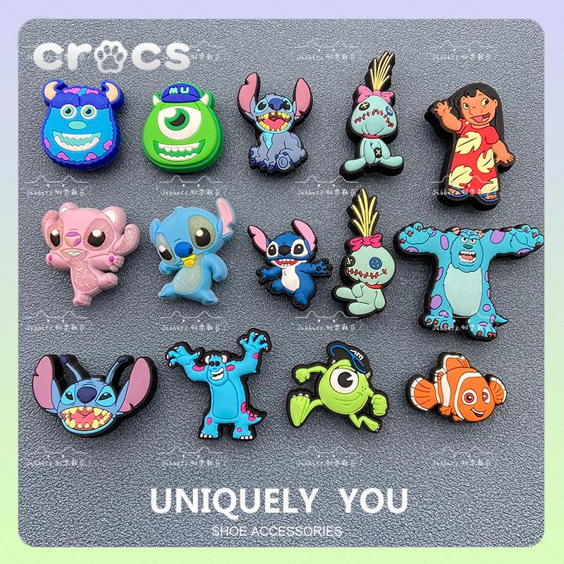 jibbitz crocs Stitch หัวเข็มขัด รูปการ์ตูนดอกไม้ อุปกรณ์เสริม สําหรับรองเท้า Crocs