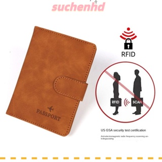 Suchenhd กระเป๋าใส่หนังสือเดินทาง แบบหนัง RFID บางพิเศษ กันน้ํา ทนทาน อเนกประสงค์