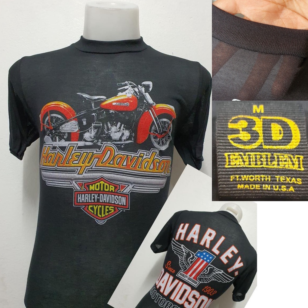 เสื้อผ้าบางฮาเลย์ Harley-Davidson ผ้ามุ้งบางใส่สบาย สไตล์วินเทจ ป้ายVintage S-5XL